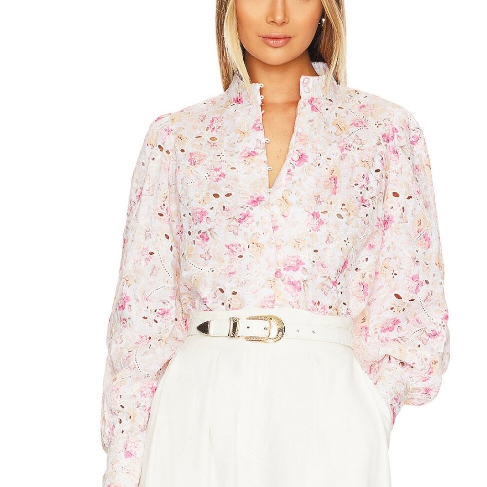 Bardot Floral Pink and White Blouse